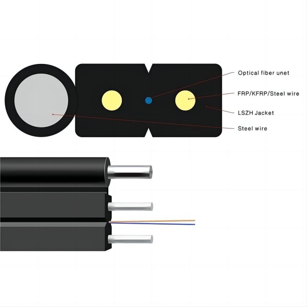 Outdoor FTTH Fiber Drop Cable With Steel Wire